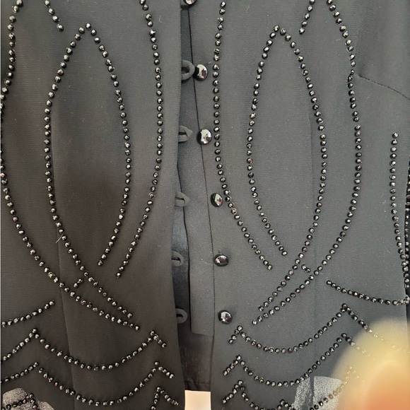 J R NITES VINTAGE Black Beaded Women's Blouse - Picture 2 of 6